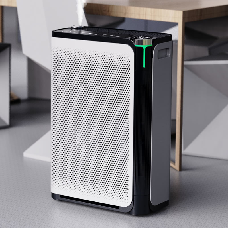 Low Noise Hepa UV Air Purifier With TVOC Sensor Humidification